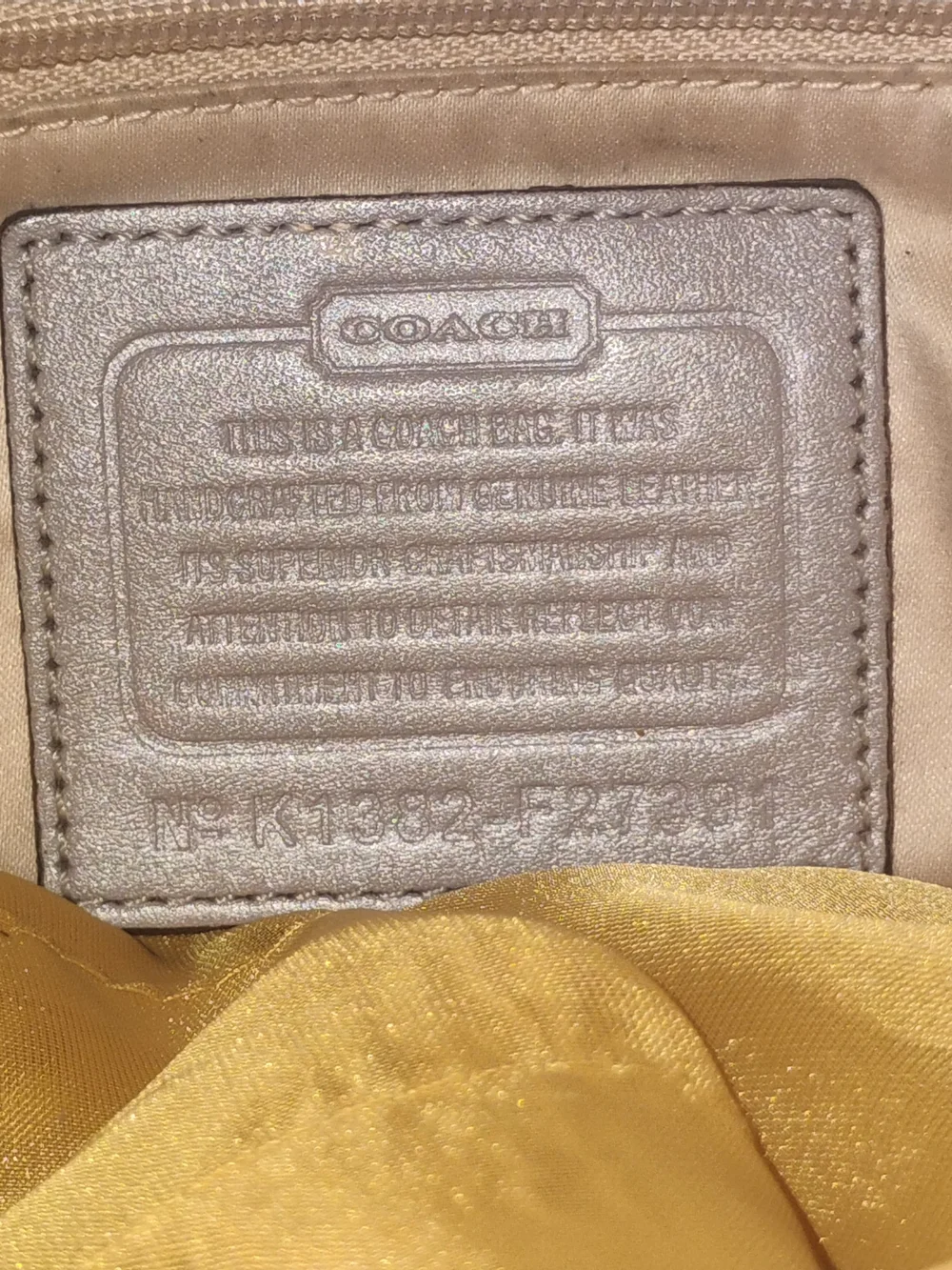 Coach Laser Etched Perforated Floral Leather Tote - Tan